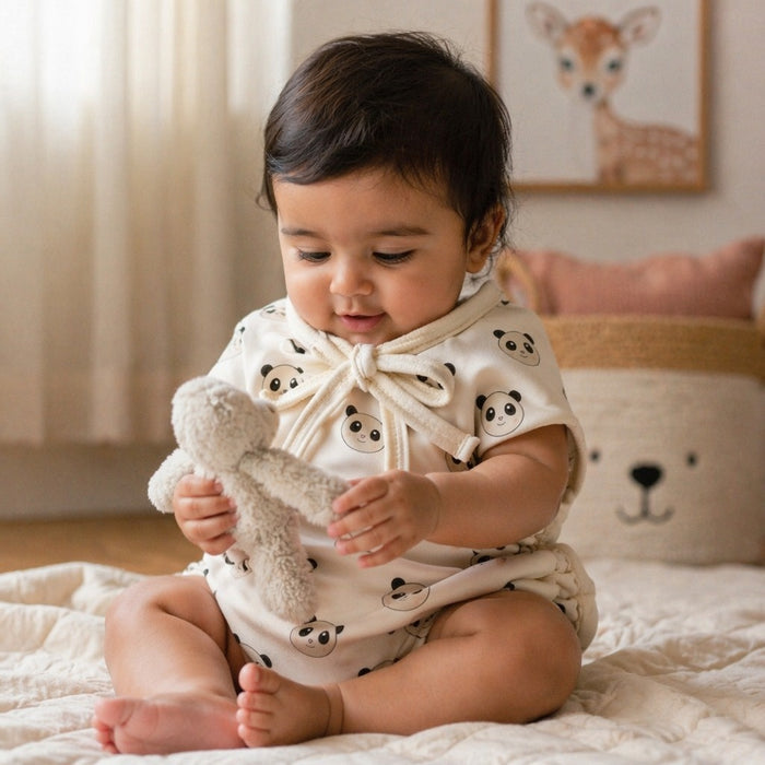 Mimi Muslin Wipes | Panda Face | Safari Tales | 100% Muslin Cotton, Reusable | Pack of 6