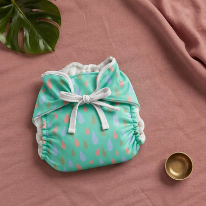 Mimi Muslin Wipes | Raindrop Scatter | Monsoon Magic | 100% Muslin Cotton, Reusable | Pack of 6