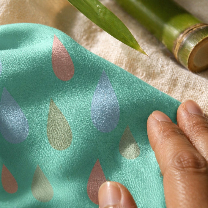 Mimi Muslin Wipes | Raindrop Scatter | Monsoon Magic | 100% Muslin Cotton, Reusable | Pack of 6