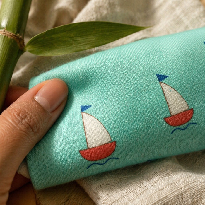 Mimi Muslin Wipes | Sailboat | Little Voyager | 100% Muslin Cotton, Reusable | Pack of 6