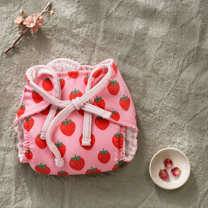 Mimi Muslin Wipes | Strawberry Patch | Blossom | 100% Muslin Cotton, Reusable | Pack of 6
