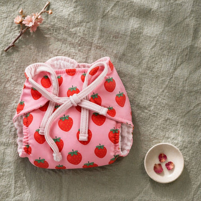 Mimi Muslin Wipes | Strawberry Patch | Blossom | 100% Muslin Cotton, Reusable | Pack of 6