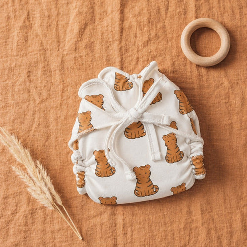 Mimi Muslin Wipes | Tiger Cub | Safari Tales | 100% Muslin Cotton, Reusable | Pack of 6