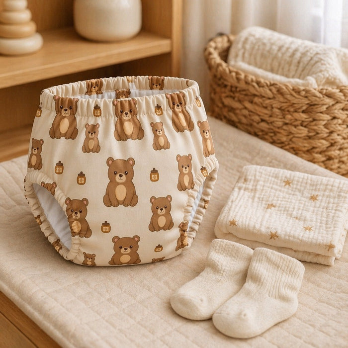 Mimi Potty Training Pants | Bear Cub | Safari Tales | Bamboo-Cotton, Pull-Up, Semi-Waterproof | 9M-4Y
