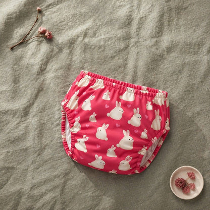 Mimi Potty Training Pants | Bunny Hop | Blossom | Bamboo-Cotton, Pull-Up, Semi-Waterproof | 9M-4Y