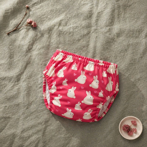 Mimi Potty Training Pants | Bunny Hop | Blossom | Bamboo-Cotton, Pull-Up, Semi-Waterproof | 9M-4Y