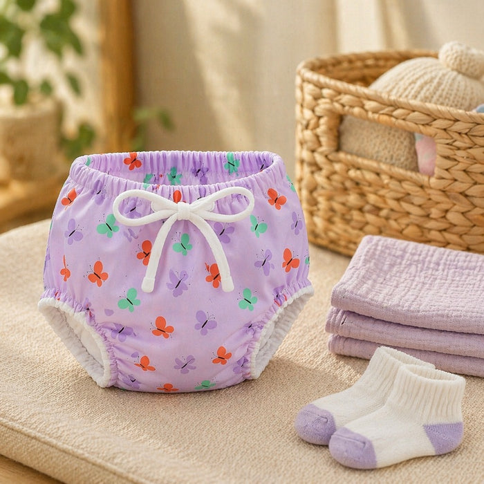 Mimi Potty Training Pants | Butterfly Garden | Blossom | Bamboo-Cotton, Pull-Up, Semi-Waterproof | 9M-4Y
