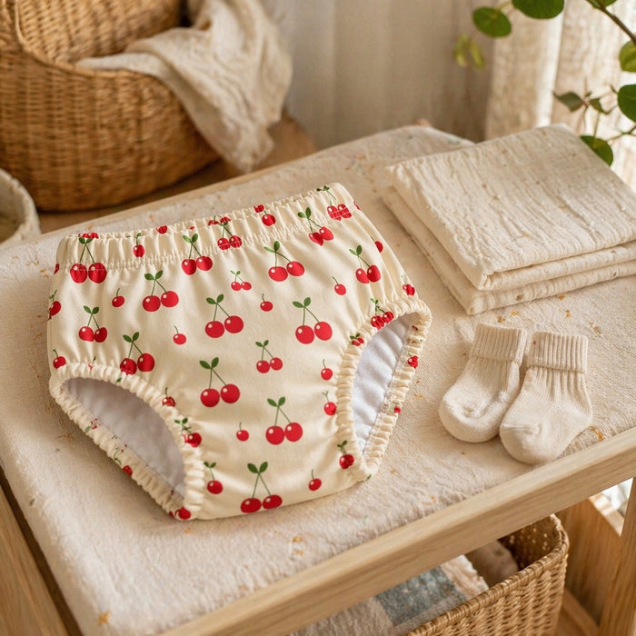 Mimi Potty Training Pants | Cherry Pair | Orchard | Bamboo-Cotton, Pull-Up, Semi-Waterproof | 9M-4Y