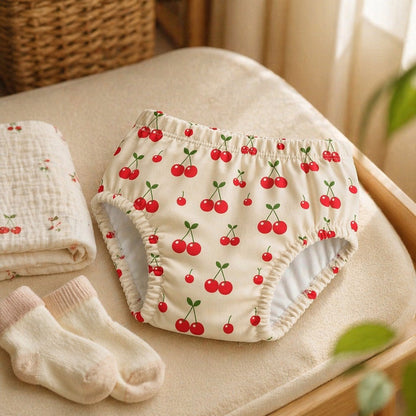 Mimi Potty Training Pants | Cherry Pair | Orchard | Bamboo-Cotton, Pull-Up, Semi-Waterproof | 9M-4Y