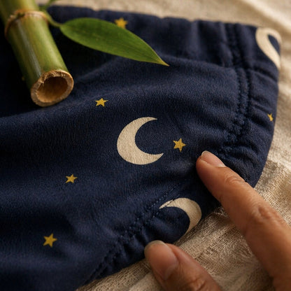Mimi Potty Training Pants | Crescent Moon + Stars | Stardust | Bamboo-Cotton, Pull-Up, Semi-Waterproof | 9M-4Y