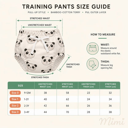 Mimi Potty Training Pants | Crescent Moon + Stars | Stardust | Bamboo-Cotton, Pull-Up, Semi-Waterproof | 9M-4Y