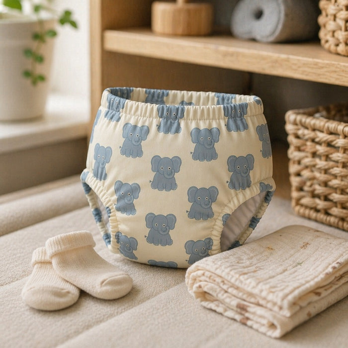 Mimi Potty Training Pants | Elephant Parade | Safari Tales | Bamboo-Cotton, Pull-Up, Semi-Waterproof | 9M-4Y