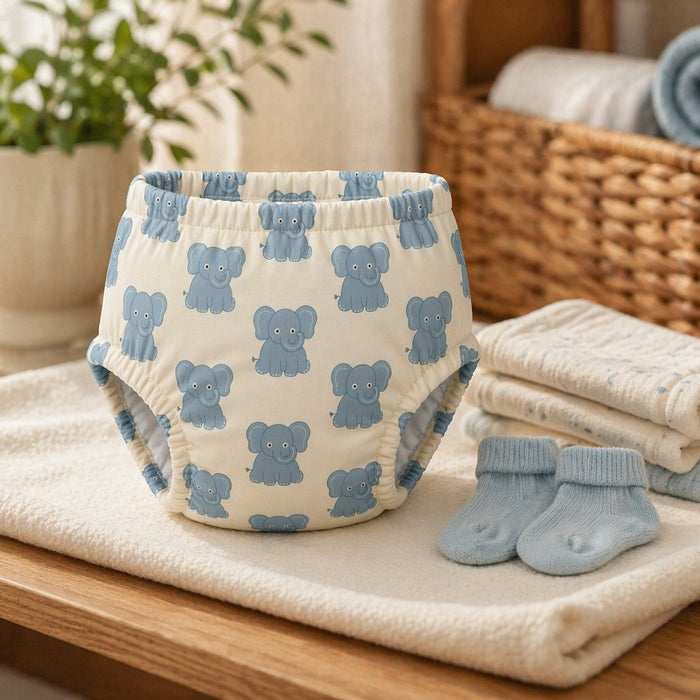 Mimi Potty Training Pants | Elephant Parade | Safari Tales | Bamboo-Cotton, Pull-Up, Semi-Waterproof | 9M-4Y