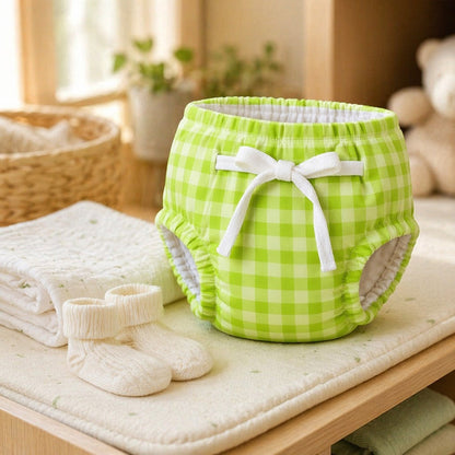 Mimi Potty Training Pants | Gingham | Geo Play | Bamboo-Cotton, Pull-Up, Semi-Waterproof | 9M-4Y