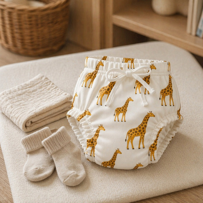 Mimi Potty Training Pants | Giraffe Royale | Safari Tales | Bamboo-Cotton, Pull-Up, Semi-Waterproof | 9M-4Y