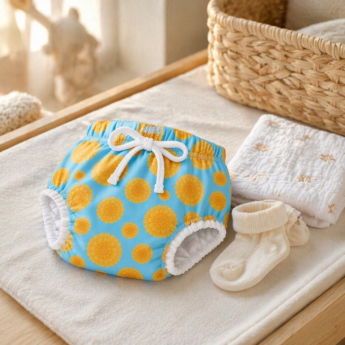 Mimi Potty Training Pants | Marigold Burst | Tropicale | Bamboo-Cotton, Pull-Up, Semi-Waterproof | 9M-4Y