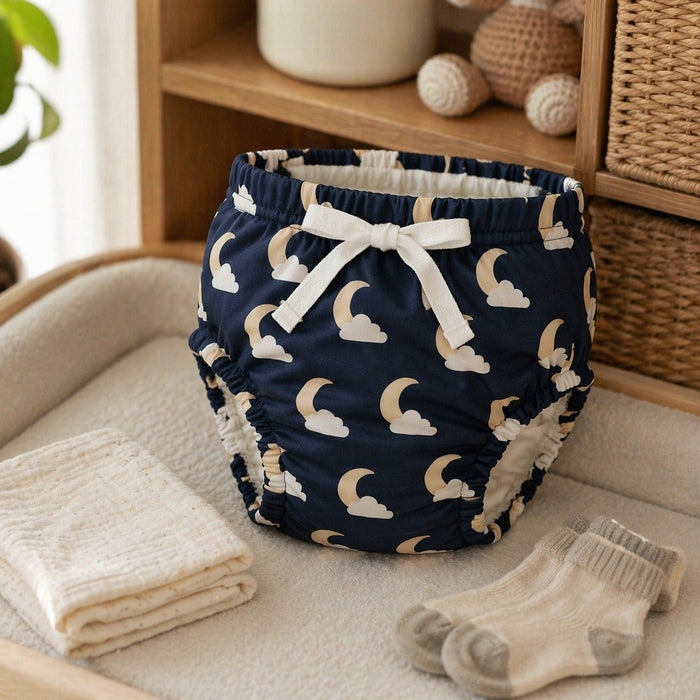 Mimi Potty Training Pants | Moon + Cloud | Stardust | Bamboo-Cotton, Pull-Up, Semi-Waterproof | 9M-4Y