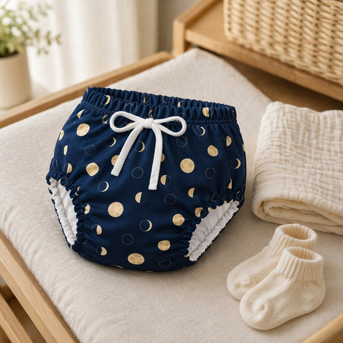 Mimi Potty Training Pants | Moon Phases | Stardust | Bamboo-Cotton, Pull-Up, Semi-Waterproof | 9M-4Y