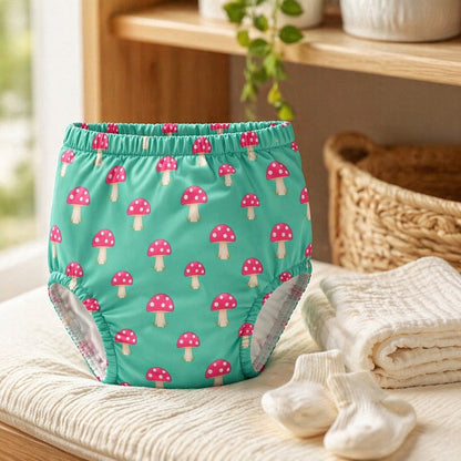 Mimi Potty Training Pants | Mushroom Magic | Blossom | Bamboo-Cotton, Pull-Up, Semi-Waterproof | 9M-4Y