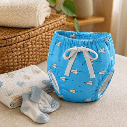 Mimi Potty Training Pants | Paper Airplane | Little Voyager | Bamboo-Cotton, Pull-Up, Semi-Waterproof | 9M-4Y