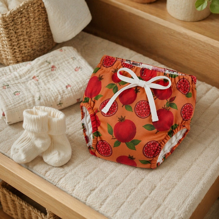 Mimi Potty Training Pants | Pomegranate Crown | Orchard | Bamboo-Cotton, Pull-Up, Semi-Waterproof | 9M-4Y