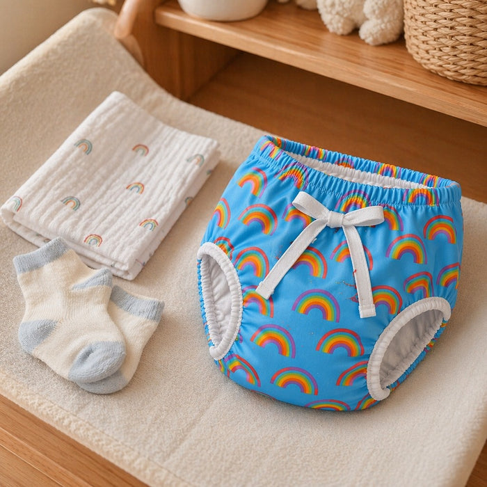 Mimi Potty Training Pants | Rainbow Arc | Monsoon Magic | Bamboo-Cotton, Pull-Up, Semi-Waterproof | 9M-4Y