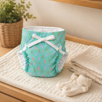 Mimi Potty Training Pants | Raindrop Scatter | Monsoon Magic | Bamboo-Cotton, Pull-Up, Semi-Waterproof | 9M-4Y