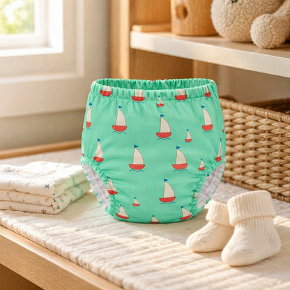 Mimi Potty Training Pants | Sailboat | Little Voyager | Bamboo-Cotton, Pull-Up, Semi-Waterproof | 9M-4Y