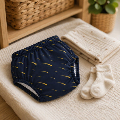Mimi Potty Training Pants | Shooting Stars | Stardust | Bamboo-Cotton, Pull-Up, Semi-Waterproof | 9M-4Y