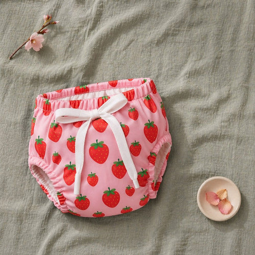 Mimi Potty Training Pants | Strawberry Patch | Blossom | Bamboo-Cotton, Pull-Up, Semi-Waterproof | 9M-4Y