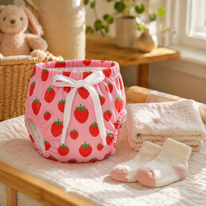 Mimi Potty Training Pants | Strawberry Patch | Blossom | Bamboo-Cotton, Pull-Up, Semi-Waterproof | 9M-4Y