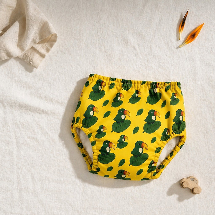 Mimi Potty Training Pants | Toucan & Leaf | Tropicale | Bamboo-Cotton, Pull-Up, Semi-Waterproof | 9M-4Y