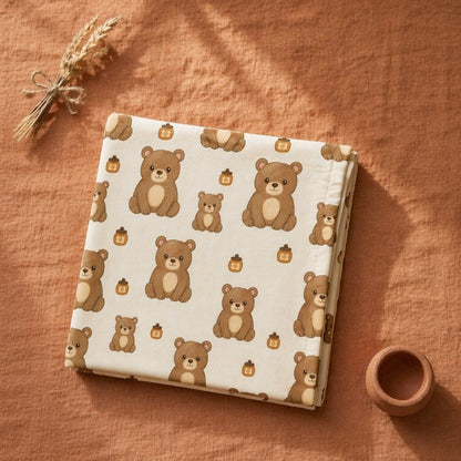 Mimi Swaddle Wrap | Bear Cub | Safari Tales | Bamboo-Muslin, 3× Softer, 120×120cm | 0-6M