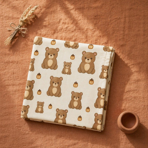Mimi Swaddle Wrap | Bear Cub | Safari Tales | Bamboo-Muslin, 3× Softer, 120×120cm | 0-6M