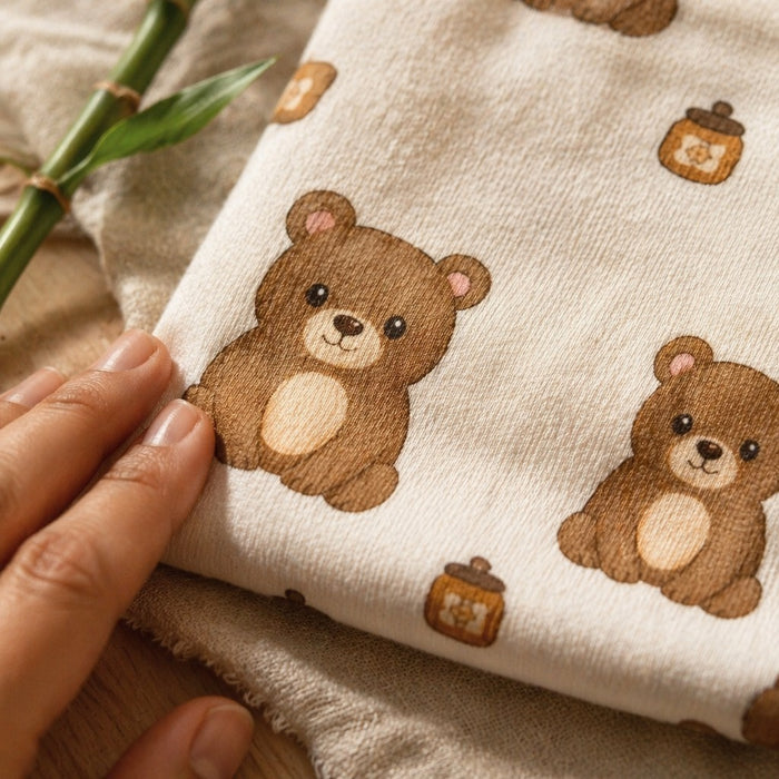 Mimi Swaddle Wrap | Bear Cub | Safari Tales | Bamboo-Muslin, 3× Softer, 120×120cm | 0-6M