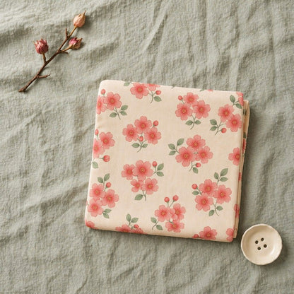 Mimi Swaddle Wrap | Cherry Blossom | Blossom | Bamboo-Muslin, 3× Softer, 120×120cm | 0-6M