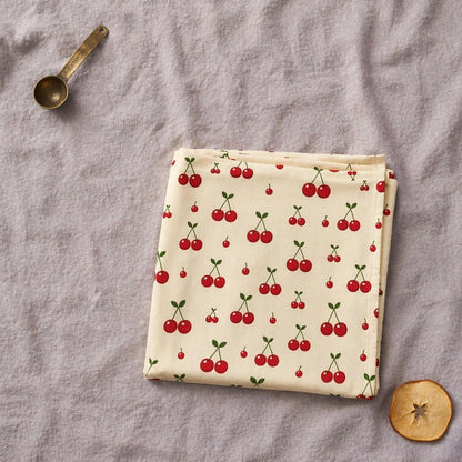 Mimi Swaddle Wrap | Cherry Pair | Orchard | Bamboo-Muslin, 3× Softer, 120×120cm | 0-6M