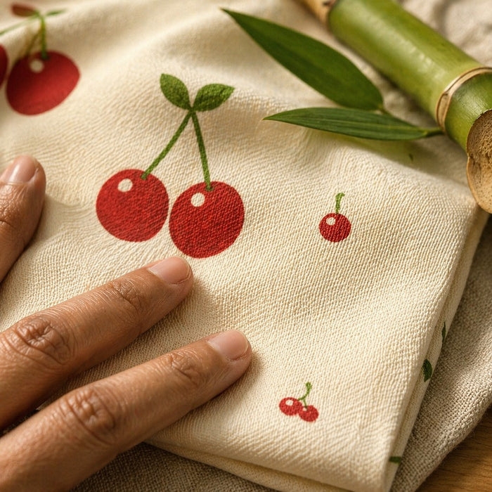 Mimi Swaddle Wrap | Cherry Pair | Orchard | Bamboo-Muslin, 3× Softer, 120×120cm | 0-6M