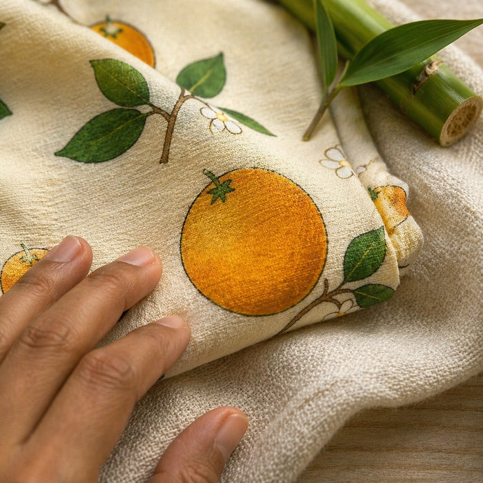 Mimi Swaddle Wrap | Citrus Grove | Orchard | Bamboo-Muslin, 3× Softer, 120×120cm | 0-6M