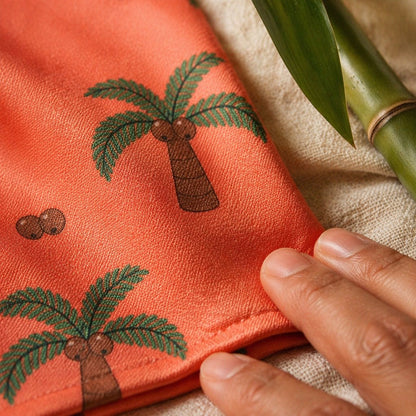 Mimi Swaddle Wrap | Coconut Palm | Tropicale | Bamboo-Muslin, 3× Softer, 120×120cm | 0-6M