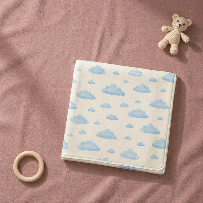 Mimi Swaddle Wrap | Drifting Clouds | Monsoon Magic | Bamboo-Muslin, 3× Softer, 120×120cm | 0-6M