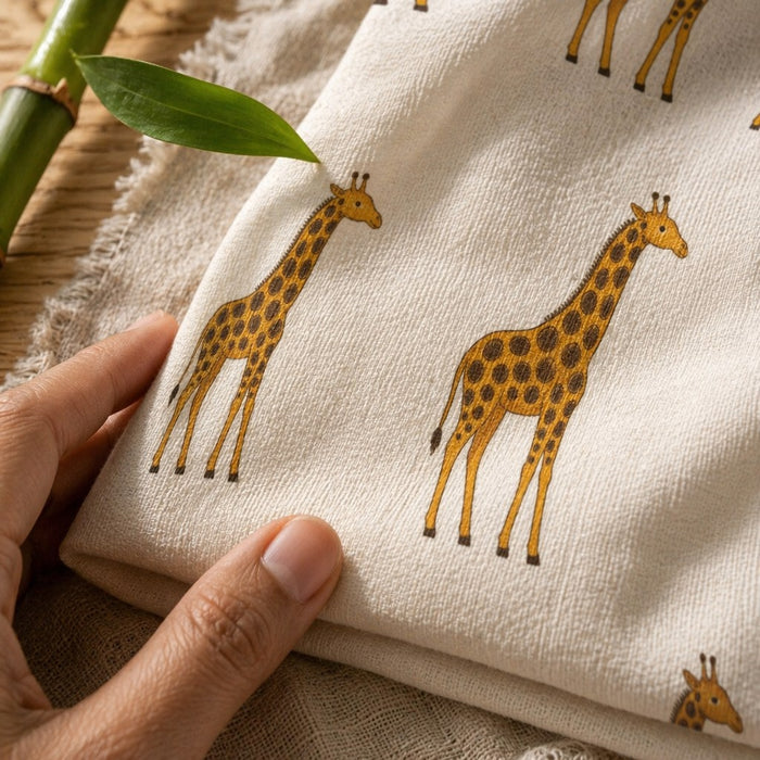 Mimi Swaddle Wrap | Giraffe Royale | Safari Tales | Bamboo-Muslin, 3× Softer, 120×120cm | 0-6M