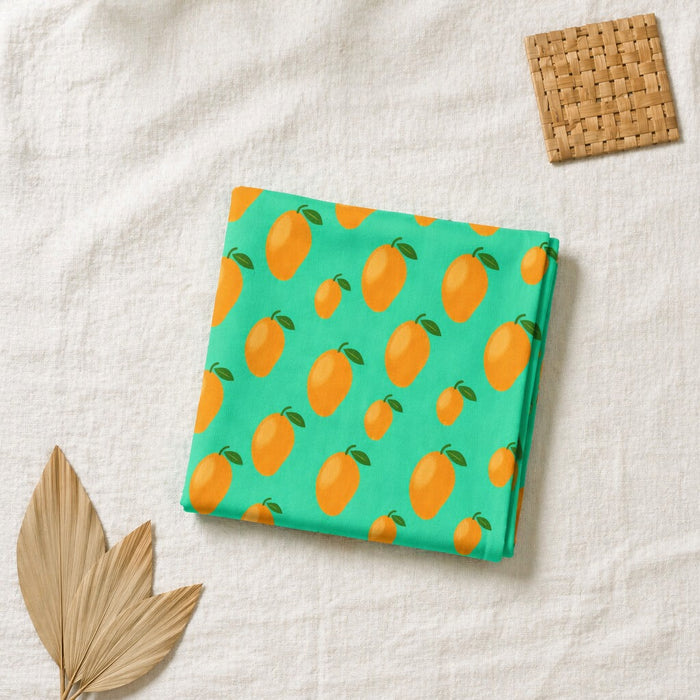 Mimi Swaddle Wrap | Mango Grove | Tropicale | Bamboo-Muslin, 3× Softer, 120×120cm | 0-6M