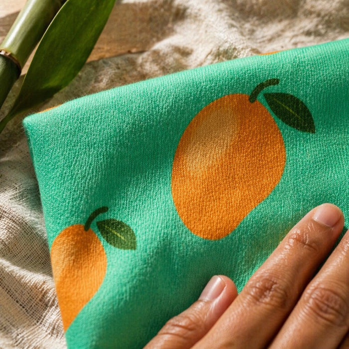 Mimi Swaddle Wrap | Mango Grove | Tropicale | Bamboo-Muslin, 3× Softer, 120×120cm | 0-6M