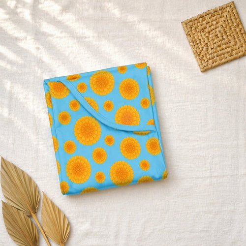 Mimi Swaddle Wrap | Marigold Burst | Tropicale | Bamboo-Muslin, 3× Softer, 120×120cm | 0-6M