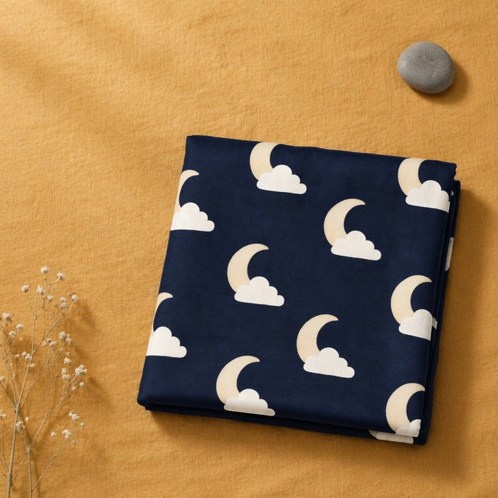 Mimi Swaddle Wrap | Moon + Cloud | Stardust | Bamboo-Muslin, 3× Softer, 120×120cm | 0-6M