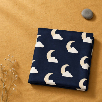 Mimi Swaddle Wrap | Moon + Cloud | Stardust | Bamboo-Muslin, 3× Softer, 120×120cm | 0-6M