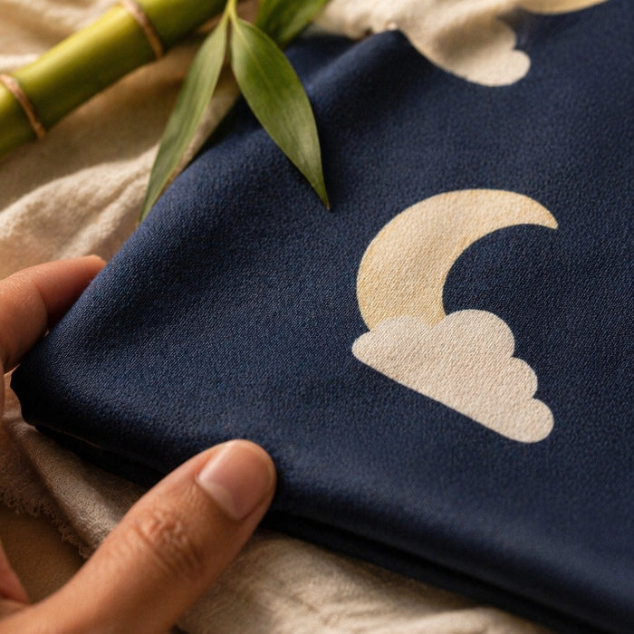 Mimi Swaddle Wrap | Moon + Cloud | Stardust | Bamboo-Muslin, 3× Softer, 120×120cm | 0-6M