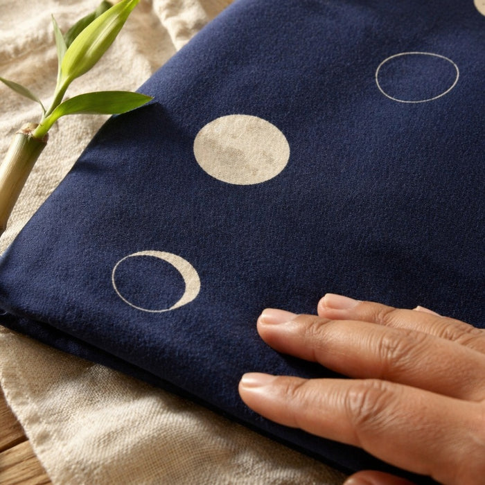 Mimi Swaddle Wrap | Moon Phases | Stardust | Bamboo-Muslin, 3× Softer, 120×120cm | 0-6M