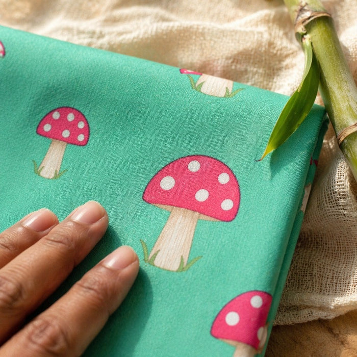 Mimi Swaddle Wrap | Mushroom Magic | Blossom | Bamboo-Muslin, 3× Softer, 120×120cm | 0-6M